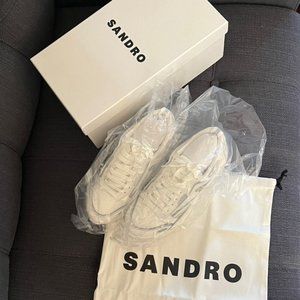 Sandro Iconic Flame Sneaker White Grey 38 Brand New With Box and Dust bag